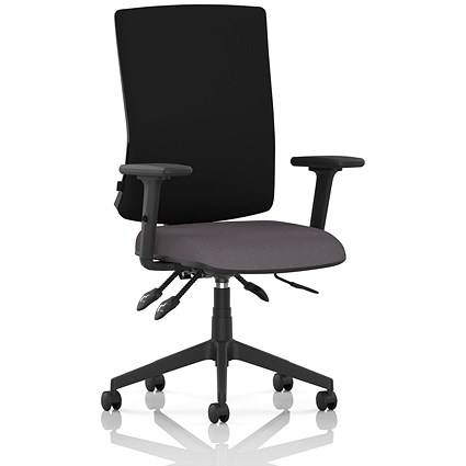 Orlena High Black Back Task Operator Chair, Height Adjustable Arms, Rivet Fuse