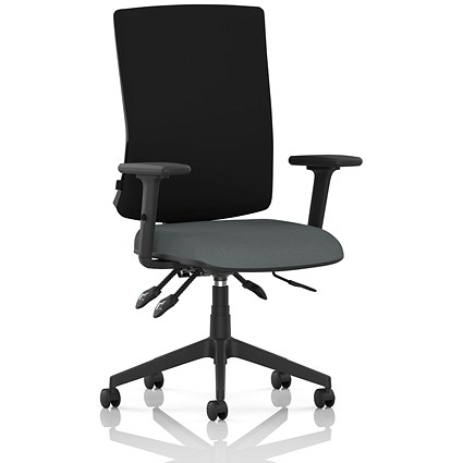 Orlena High Black Back Task Operator Chair, Height Adjustable Arms, Rivet Tensile