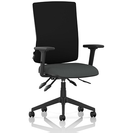 Orlena High Black Back Task Operator Chair, Height Adjustable Arms, Quest Mussel