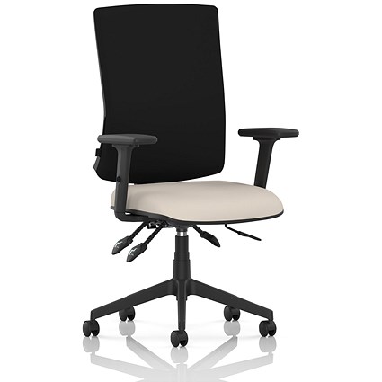 Orlena High Black Back Task Operator Chair, Height Adjustable Arms, Quest Salt