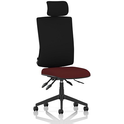 Orlena High Black Back Task Operator Chair, Headrest, Ginseng Chilli