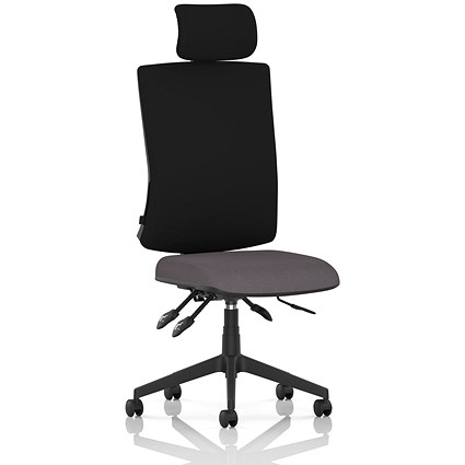 Orlena High Black Back Task Operator Chair, Headrest, Rivet Fuse