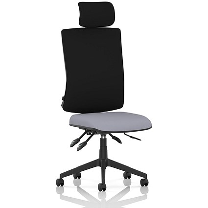 Orlena High Black Back Task Operator Chair, Headrest, Quest Shell