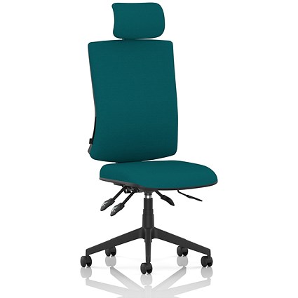 Orlena High Back Task Operator Chair, Headrest, Maringa Teal