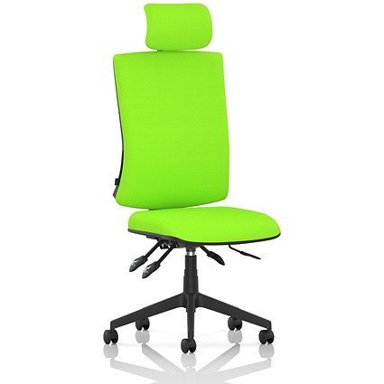Orlena High Back Task Operator Chair, Headrest, Myrrh Green