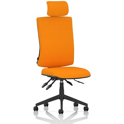 Orlena High Back Task Operator Chair, Headrest, Senna Yellow