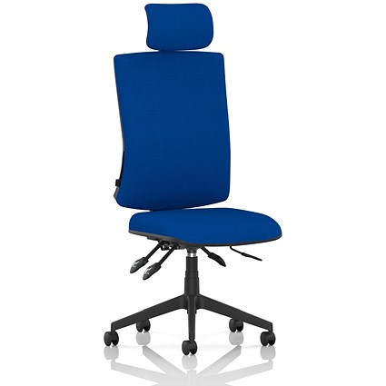 Orlena High Back Task Operator Chair, Headrest, Stevia Blue