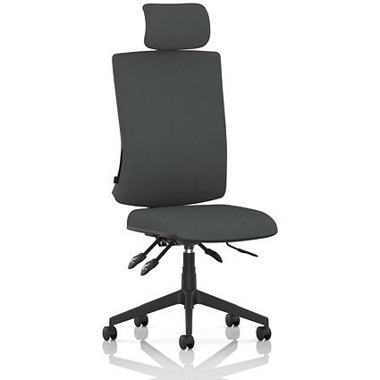 Orlena High Back Task Operator Chair, Headrest, Quest Mussel