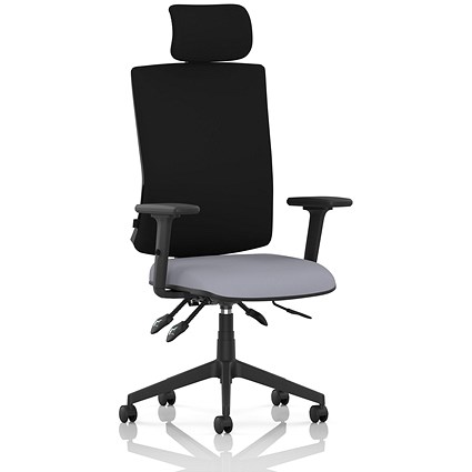 Orlena High Black Back Task Operator Chair, Headrest, Height Adjustable Arms, Quest Shell