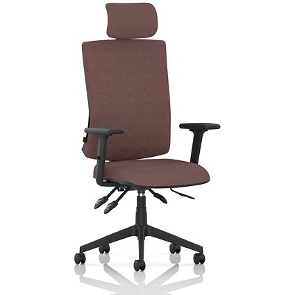 Orlena High Back Task Operator Chair, Headrest, Height Adjustable Arms, Rivet Forge