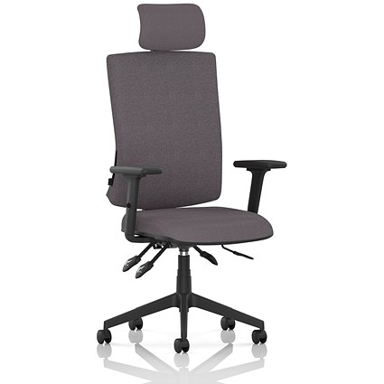 Orlena High Back Task Operator Chair, Headrest, Height Adjustable Arms, Rivet Fuse