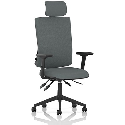 Orlena High Back Task Operator Chair, Headrest, Height Adjustable Arms, Rivet Tensile