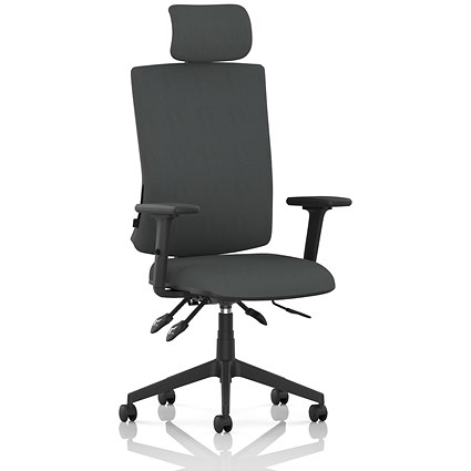 Orlena High Back Task Operator Chair, Headrest, Height Adjustable Arms, Quest Mussel
