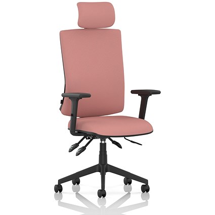 Orlena High Back Task Operator Chair, Headrest, Height Adjustable Arms, Quest Shrimp