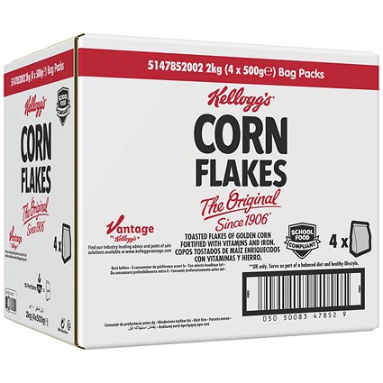 Kellogg's Corn Flakes Bag, 500g, Pack of 4