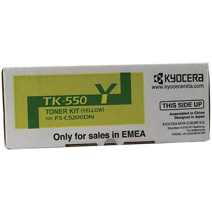 Kyocera TK-550Y Yellow Toner Cartridge (6000 page capacity) 1T02HMAEU0