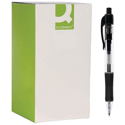 Q-Connect Retractable Ballpoint Pen, Black, Pack of 10 Q-Connect Retractable Ballpoint Pen, Black, Pack of 10