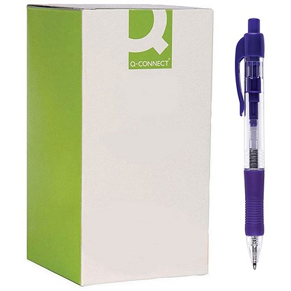 Q-Connect Retractable Ballpoint Pen, Blue, Pack of 10