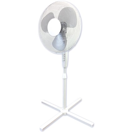 Q-Connect 16 Inch/406mm Pedestal Fan White