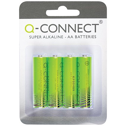 Q-Connect AA Alkaline Batteries, Pack of 4 Q-Connect AA Alkaline Batteries, Pack of 4