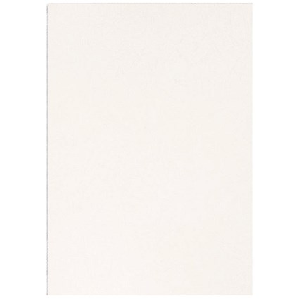 Q-Connect Binding Comb Covers, Leathergrain, White, A4, Pack of 100