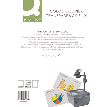 Q-Connect Laser Copier Film, Colour, A4, Pack of 50 Q-Connect Laser Copier Film, Colour, A4, Pack of 50