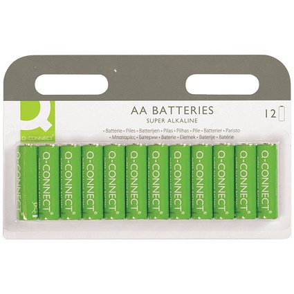 Q-Connect AA Alkaline Batteries, Pack of 12