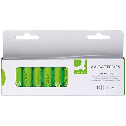 Q-Connect AA Alkaline Batteries, Pack of 12 Q-Connect AA Alkaline Batteries, Pack of 12