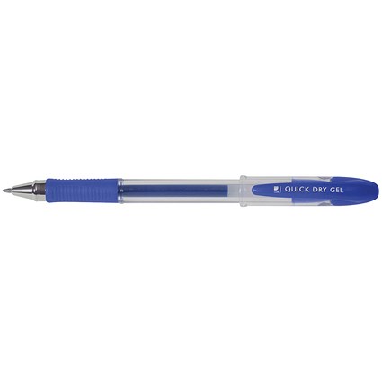 Q-Connect Quick Dry Gel Pen Medium Blue (Pack of 12)
