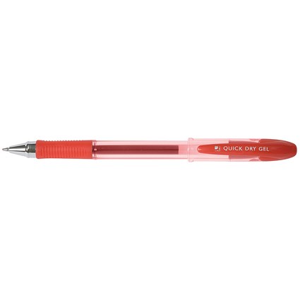 Q-Connect Quick Dry Gel Pen Medium Red (12 Pack)