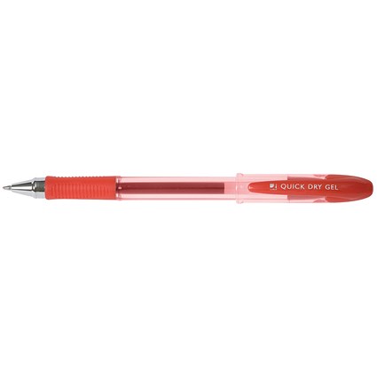 Q-Connect Quick Dry Gel Pen Medium Red (Pack of 12)