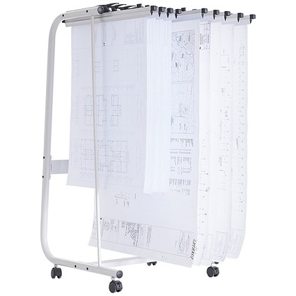 Q-Connect Mobile Plan Storage Trolley, Large, Up to A0