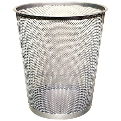 Q-Connect Waste Basket Mesh 18 Litre Silver Q-Connect Waste Basket Mesh 18 Litre Silver