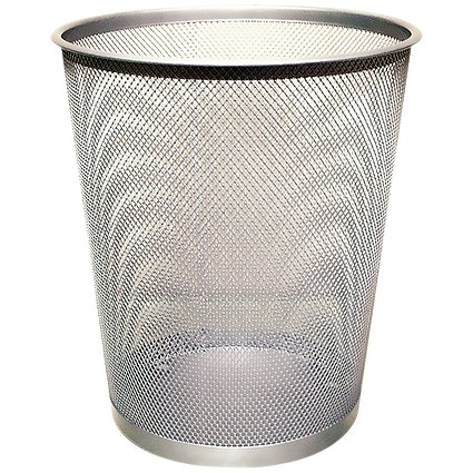 Q-Connect Waste Basket Mesh 18 Litre Silver