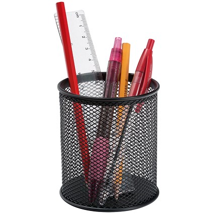 Q-Connect Mesh Pen Pot, Black - Main Image