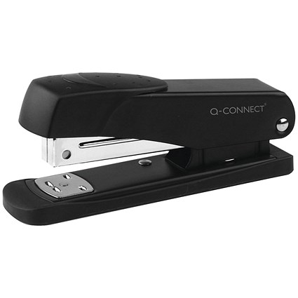Q-Connect Half Strip Metal Stapler, Capacity 20 Sheets, Black Q-Connect Half Strip Metal Stapler, Capacity 20 Sheets, Black