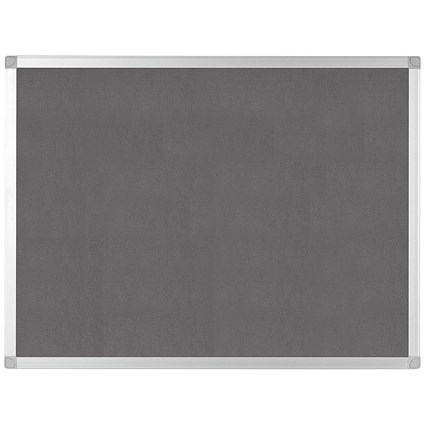 Q-Connect Noticeboard, Aluminium Trim, W1800xH1200mm, Grey