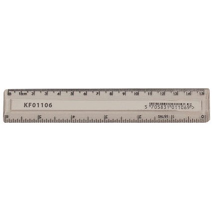 Q-Connect Acrylic Shatter Resistant Ruler 15cm Clear (Pack of 10)