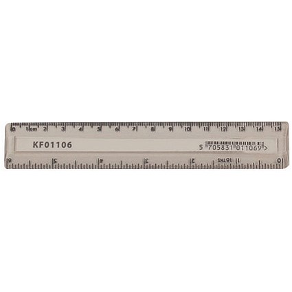 Q-Connect Acrylic Shatter Resistant Ruler 15cm Clear (Pack of 10 ...