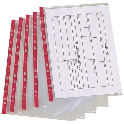 Q-Connect A4 Punched Pockets, 75 Micron, Side Opening, Pack of 25