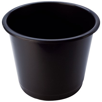 Q-Connect Waste Bin, 15 Litre, Black