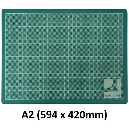 Q-Connect Cutting Mat, Non-Slip PVC, A2, Green Q-Connect Cutting Mat, Non-Slip PVC, A2, Green