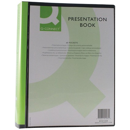 Q-Connect Presentation Book, 60 Pockets, Black