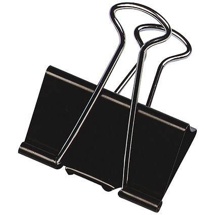 Q-Connect Foldback Clip 24mm Black (10 Pack)