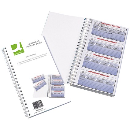 Q-Connect Wirebound Telephone Message Book, 400 Messages Q-Connect Wirebound Telephone Message Book, 400 Messages