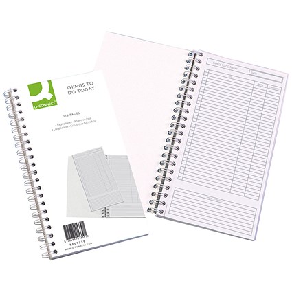 Q-Connect Wirebound Things To Do Today Book, Perforated, 280x150mm, 115 Pages Q-Connect Wirebound Things To Do Today Book, Perforated, 280x150mm, 115 Pages