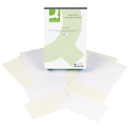 Q-Connect A4 Laid Finish Paper, Vellum, 100gsm, Ream (500 Sheets)