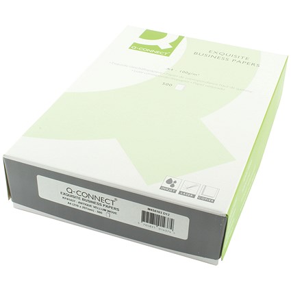 Q-Connect A4 Wove Finish Paper, Vellum, 100gsm, Ream (500 Sheets) Q-Connect A4 Wove Finish Paper, Vellum, 100gsm, Ream (500 Sheets)