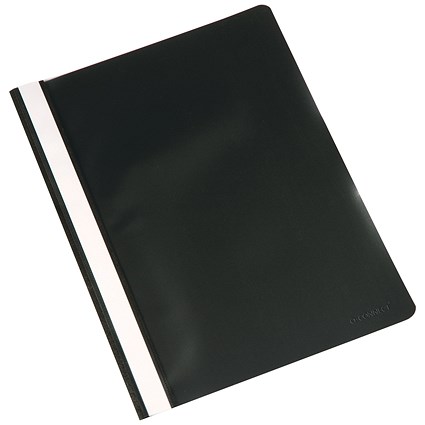 Q-Connect A4 Project Folders, Black, Pack of 25