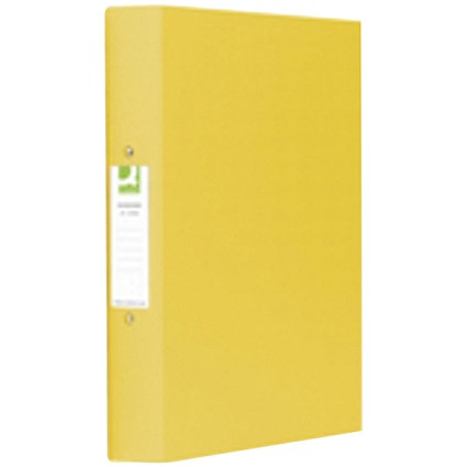 Q-Connect A4 Ring Binder, 2 O-Ring, 25mm Capacity, Yellow, Pack of 10